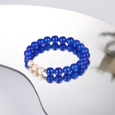 Faux Pearl Decor Beaded Bracelet