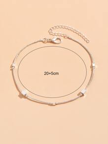 1pc Trang trí vòng chân Cube Trang sức bằng đồng - Bạc - Xem 4