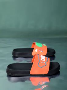 Boys Dinosaur & Letter Graphic Slippers - Multicolor - View 2