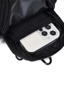 High School Students University Freshman Multifunctional Sling Bag Shoulder Bag Casual Bag Mini Men Minimalist Square Bag, Handbag Schoolbag For Travel,College,Outdoors,Sports,Commute Leather Bag Waterproof Gifts For Men - Black - View 5