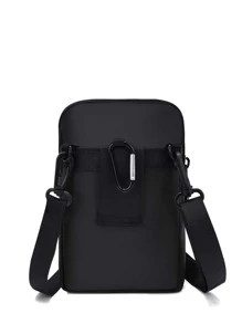 High School Students University Freshman Multifunctional Sling Bag Shoulder Bag Casual Bag Mini Men Minimalist Square Bag, Handbag Schoolbag For Travel,College,Outdoors,Sports,Commute Leather Bag Waterproof Gifts For Men - Black - View 4