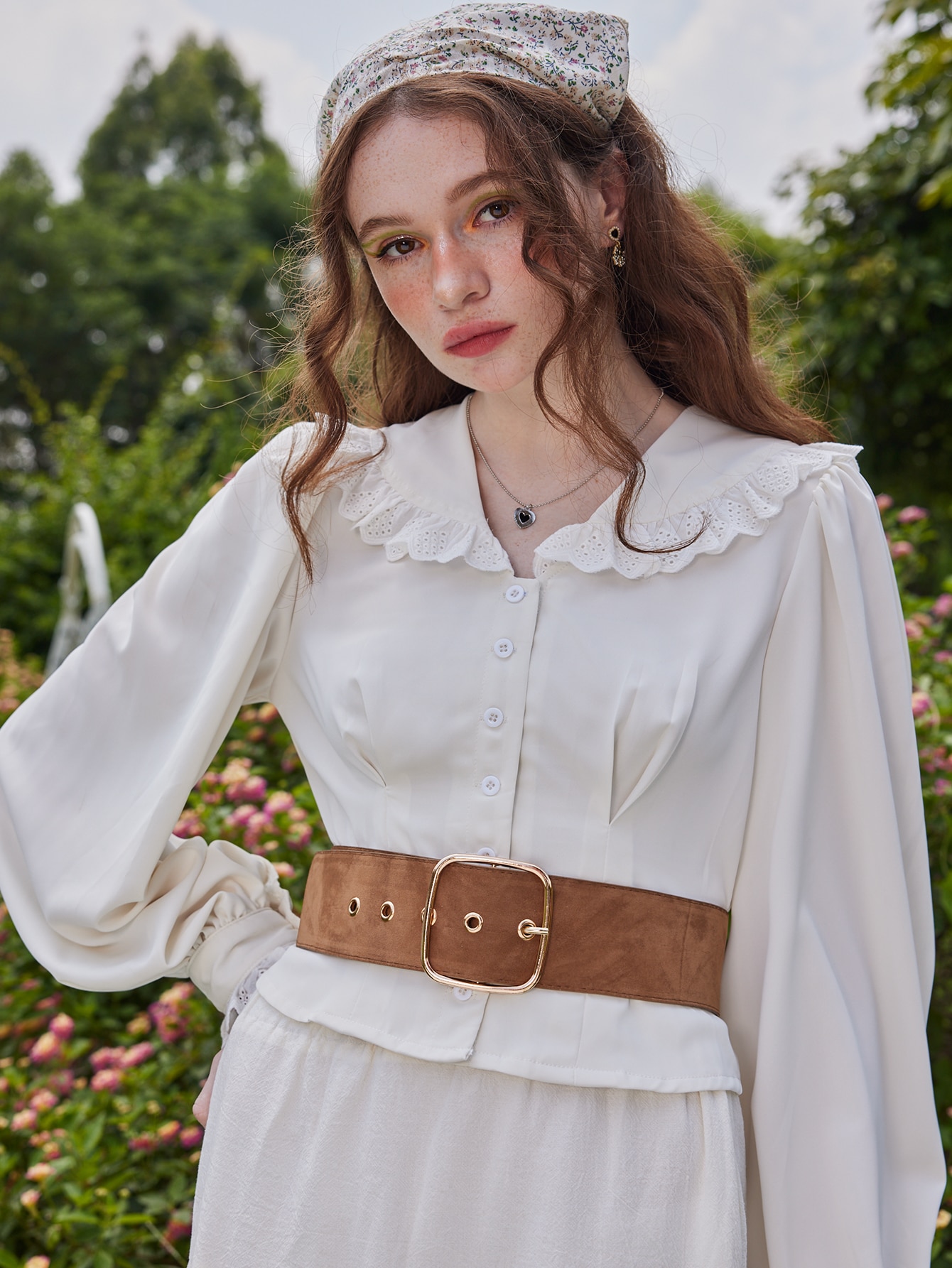 Our Fairycore Eyelet Detail Square Buckle Belt is such a  display picture 2