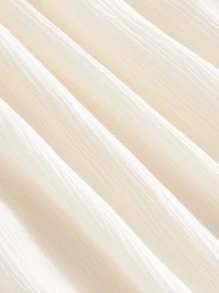 SHEIN MOD Đầm Ren lên Dây kéo Thùa khuyết Hoa Thanh lịch - Màu be - Xem 4