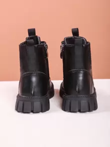Boys Zip Side Lace-Up Front Chelsea Children's Boots