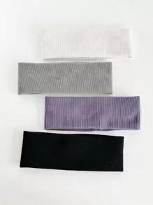 1/3/4 piezas Diademas deportivas de unicolor, artículos cotidianos casuales, banda para el cabello turbante, diadema deportiva