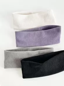 1/3/4 piezas Diademas deportivas de unicolor, artículos cotidianos casuales, banda para el cabello turbante, diadema deportiva