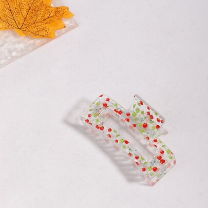 Cherry Pattern Hair Claw
