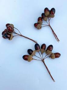 1 Bunch Artificial Acorn - Multicolor - View 3