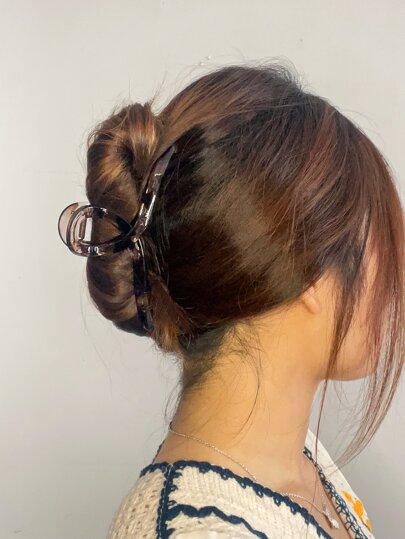 1pc Leopard Pattern Simple Large Hair Claw,Back Head Hairpin,Slouchy Hair Clip,Girl Hair Accessory Boho Hair Clips
