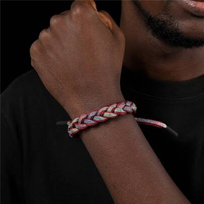 Men Glitter Braided Bracelet