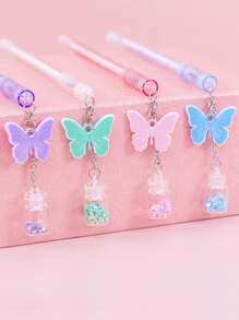 3 cái Thiết kế Bướm Bút Gel Ngẫu nhiên - Nhiều màu - Xem 3