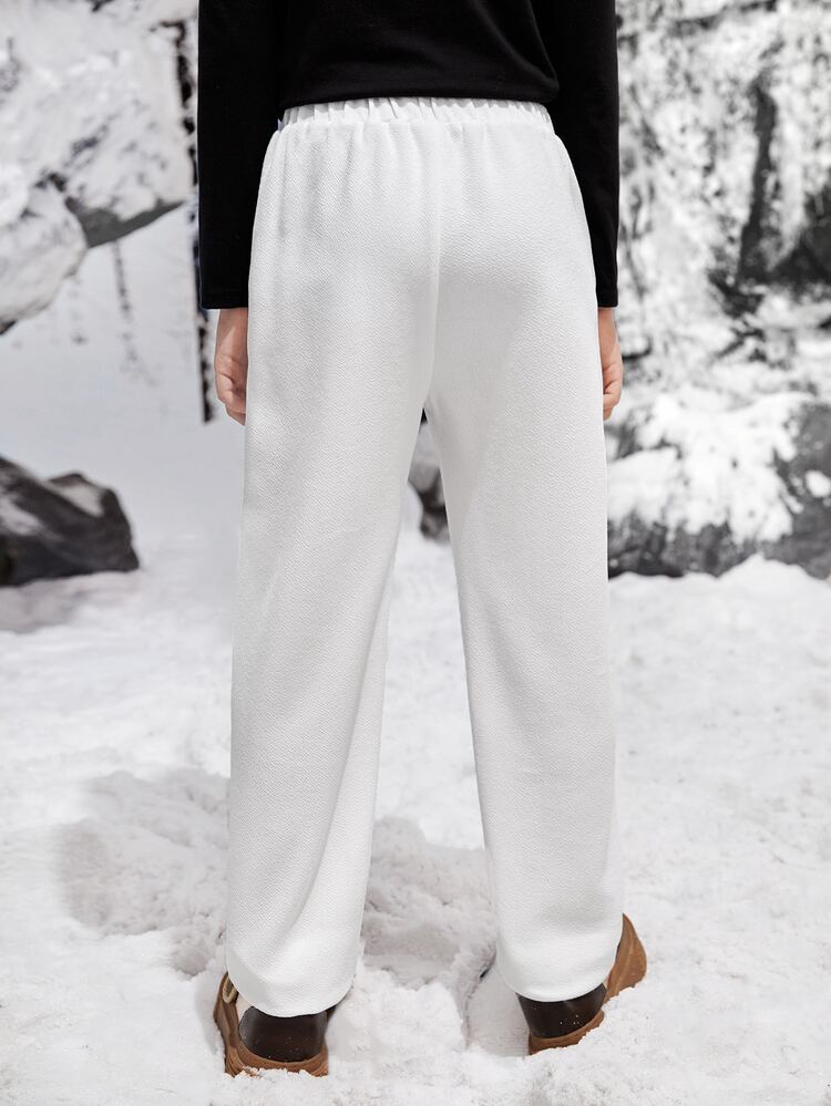 SHEIN Quần Trai Nút Đắp vá Túi Đồ họa Giải trí - trắng - Xem 6