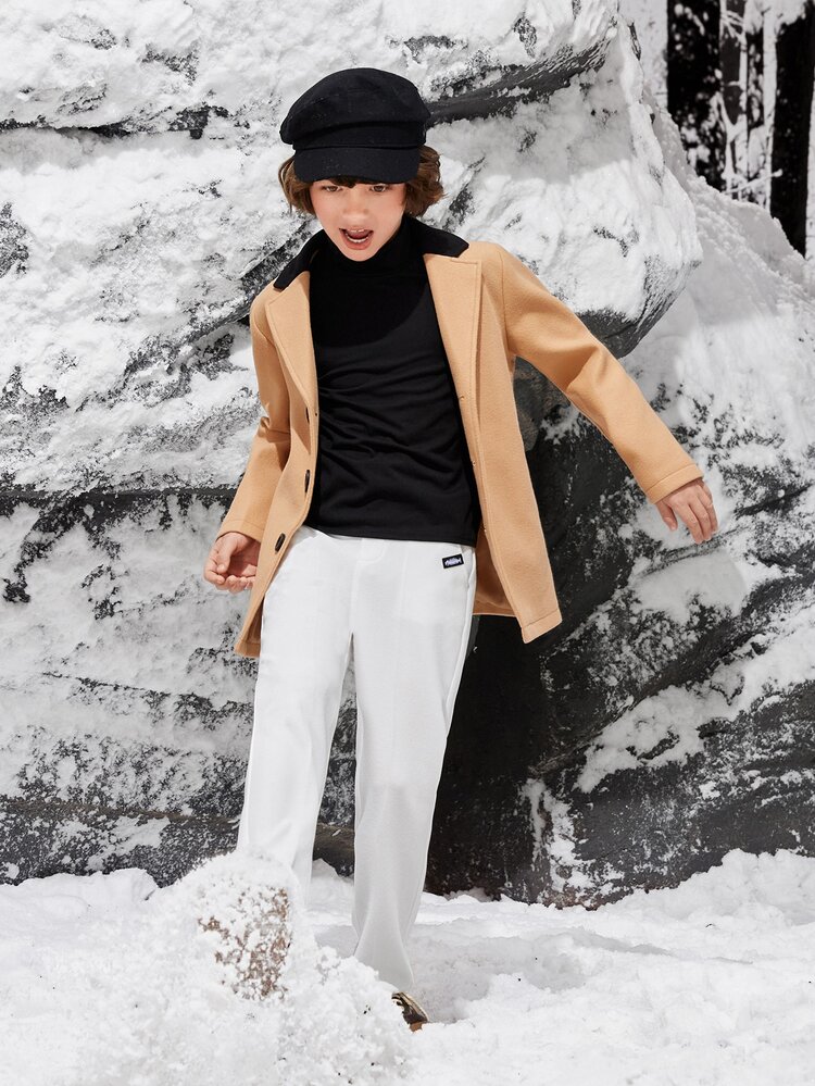 SHEIN Quần Trai Nút Đắp vá Túi Đồ họa Giải trí - trắng - Xem 5