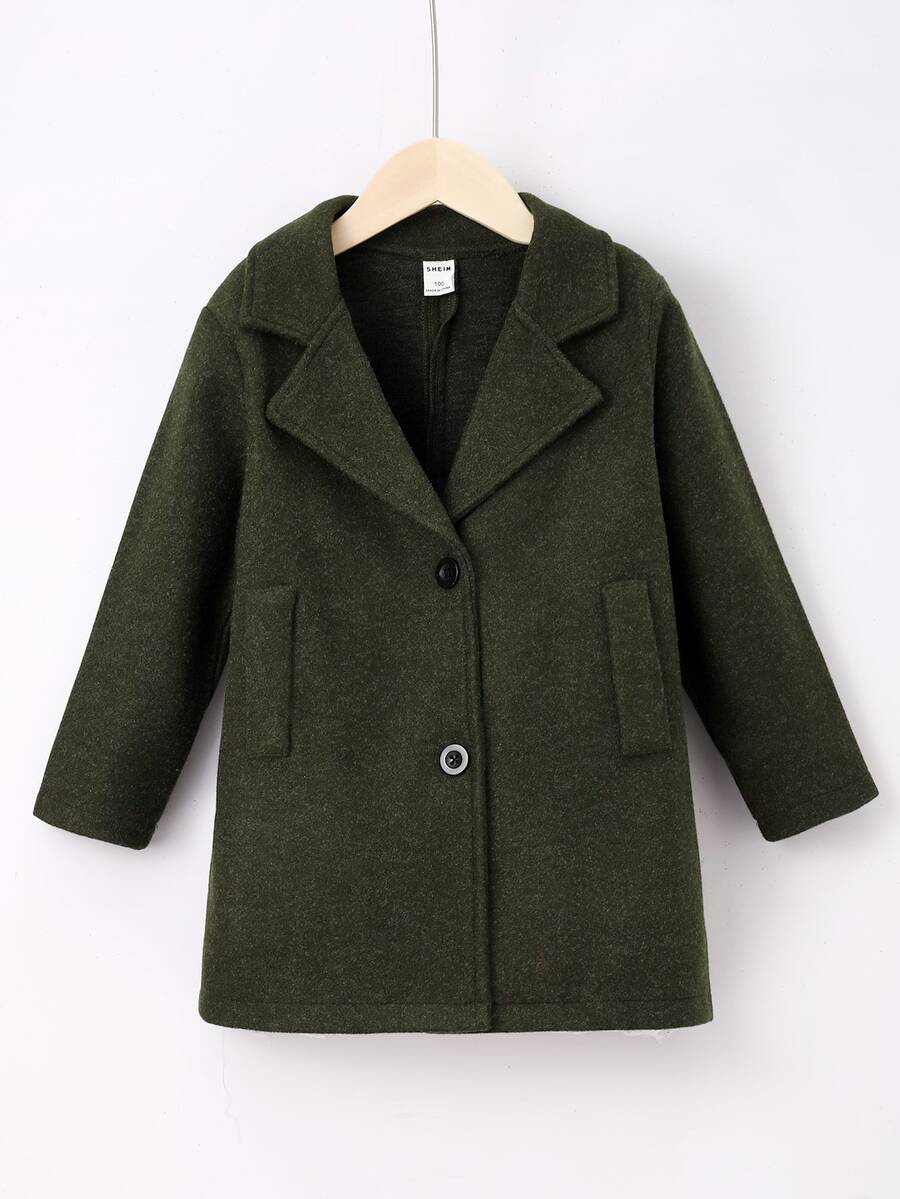 SHEIN 小男童西裝領花呢外套