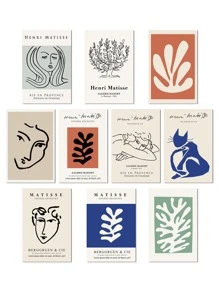 10pcs Abstract Figure Graphic Postcard - Multicolor - View 3