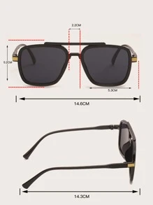 Men's Fashion Double Bridge Retro Stylish Glasses - Black - View 4