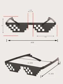 Men Mosaic Frame Fashion Glasses For Summer Beach Vacation,Outdoor,Travel - Grey - View 4