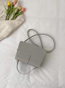 Bolso de mano versátil y de moda con diseño minimalista de flecha para uso diario - Gris - Ver 5