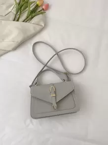 Bolso de mano versátil y de moda con diseño minimalista de flecha para uso diario - Gris - Ver 7