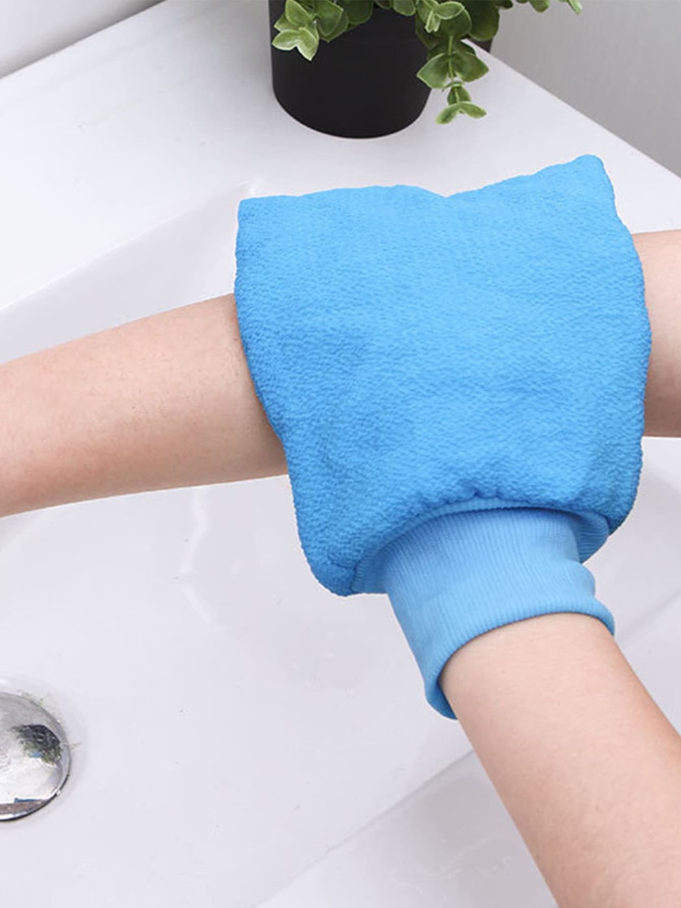 1 Găng tay tắm tẩy tế bào chết màu ngẫu nhiên, Găng tay tẩy tế bào chết dày hai mặt dùng cho phòng tắm, trang trí phòng tắm, trang trí mùa thu, trở lại trường - Nhiều màu - Xem 1