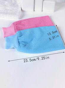 1 Găng tay tắm tẩy tế bào chết màu ngẫu nhiên, Găng tay tẩy tế bào chết dày hai mặt dùng cho phòng tắm, trang trí phòng tắm, trang trí mùa thu, trở lại trường - Nhiều màu - Xem 5