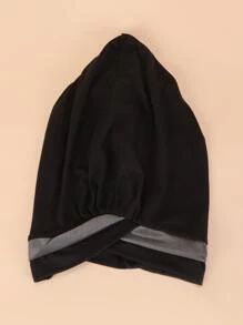 亮片细节头巾帽发帽头巾睡帽 - 黑色 - 查看 3