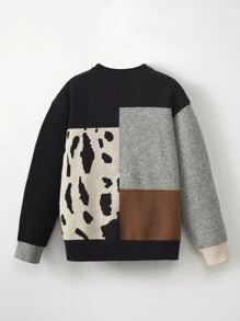 SHEIN Niños Cárdigan de color combinado de cuello V - Multicolor - Ver 2