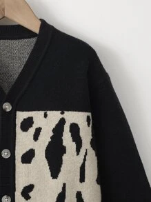 SHEIN Niños Cárdigan de color combinado de cuello V - Multicolor - Ver 4