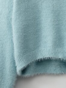 SHEIN 女孩燈籠袖短款毛衣