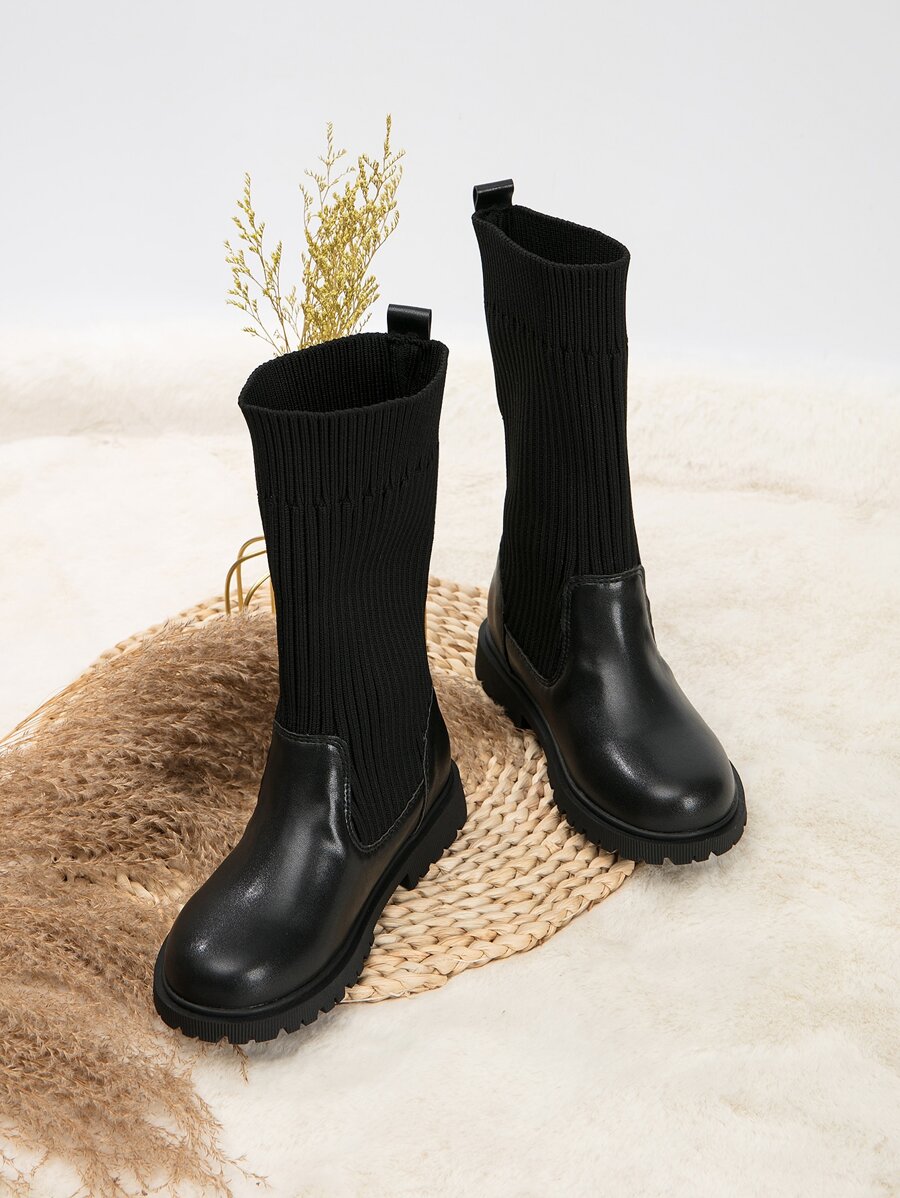 女童時尚保暖襪子和靴子