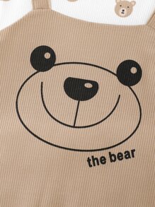 Baby Boy Letter & Cartoon Graphic 2 In 1 Jumpsuit & Accessory Hat - Multicolor - View 4