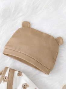 Baby Boy Letter & Cartoon Graphic 2 In 1 Jumpsuit & Accessory Hat - Multicolor - View 6