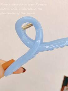 極簡風格素色髮爪 - 藍色 - 查看 3