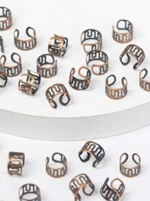 波西米亚风 40 件金色长发绺发环女士女孩装扮头饰发饰街头服饰嘻哈朋克 Y2K 潮流发辫首饰 - 銅色 - 查看 5