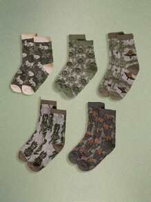 ROMWE Fairycore Vớ Hoa - màu xanh lá - Xem 1