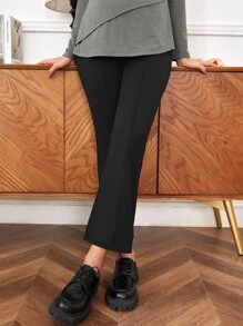SHEIN Maternity Flare Leg Trousers - Black - View 4