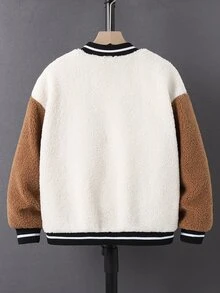 Bé Trai Jackets Nút phía trước Khối Màu Lá thư Giải trí - Nhiều màu - Xem 2