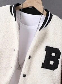 Bé Trai Jackets Nút phía trước Khối Màu Lá thư Giải trí - Nhiều màu - Xem 4