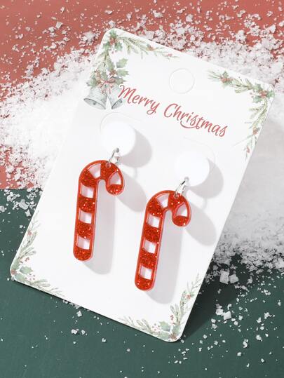 Christmas Crutch Drop Earrings