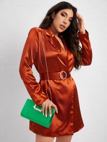 Bolso de noche con diseño de diamante de imitación de satén - Verde - Ver 3