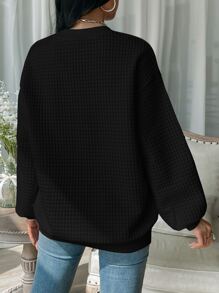 Muchica Quần áo thể thao nữ Đắp vá Lá thư Giải trí - màu đen - Xem 2