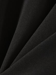 ROMWE MEN Guys Letter & Graphic Print Kangaroo Pocket Drawstring Hoodie - Black - View 7