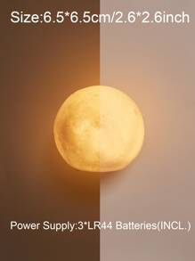 1 pieza luz de decoración con diseño de luna, lámpara de luna decorativa 3D para decoración del hogar, regalo de vacaciones - Amarillo - Ver 5