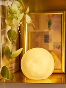 1 pieza luz de decoración con diseño de luna, lámpara de luna decorativa 3D para decoración del hogar, regalo de vacaciones - Amarillo - Ver 4