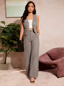 Firerie Women Commuting High Waist Wide Leg Pants