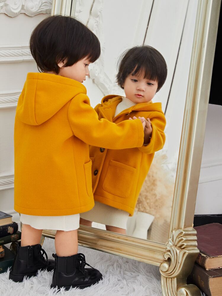 Baby Dual Pocket Hooded Coat Without Sweater