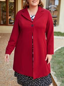 EMERY ROSE Plus Lapel Neck Open Front Coat