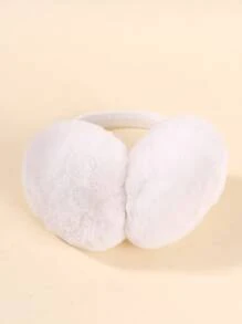 1pc Unisex Children's Winter Warm Solid Color Foldable Ear Muffs - Beige - View 3