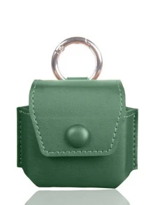 1pc PU Earphone Case - Dark Green - View 1