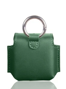 1pc PU Earphone Case - Dark Green - View 2